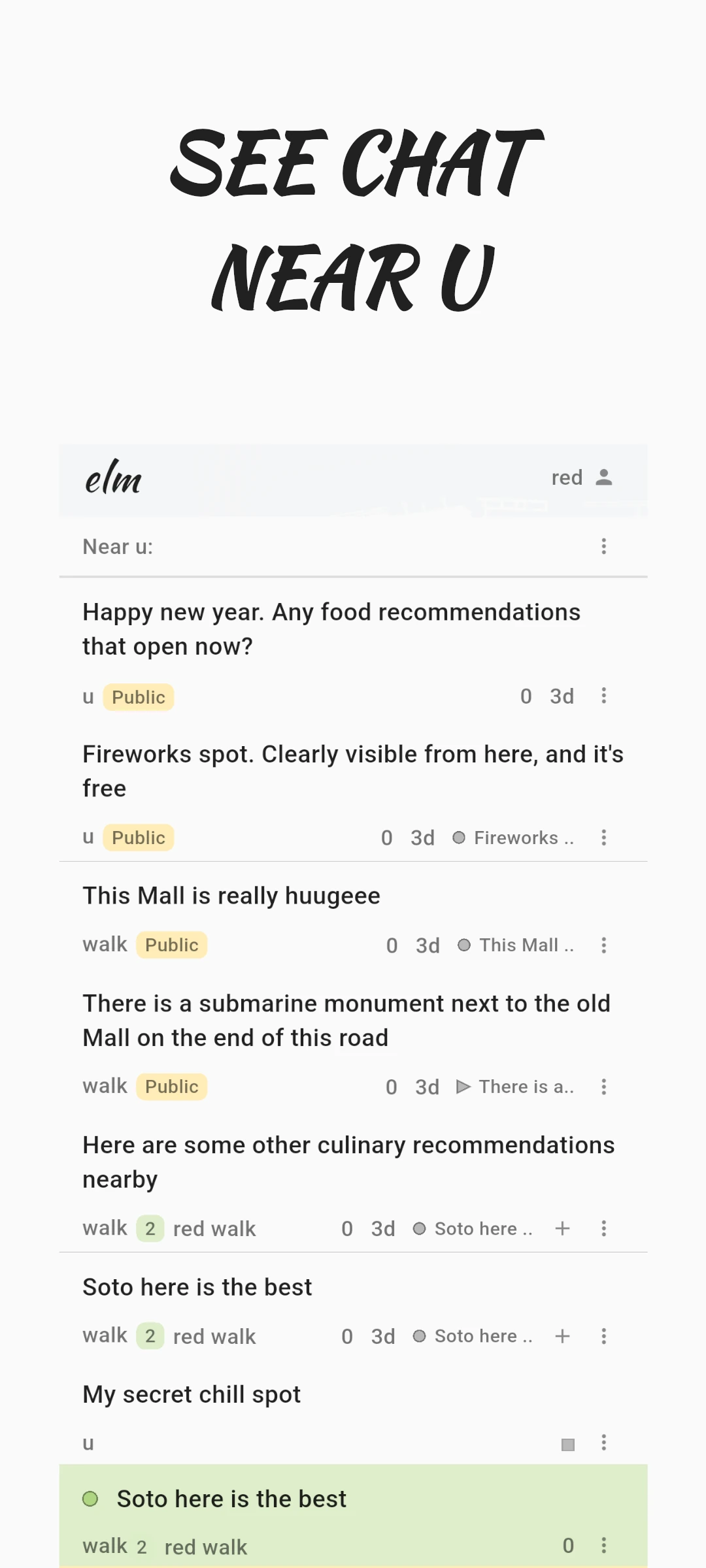 screenshot of chat near u