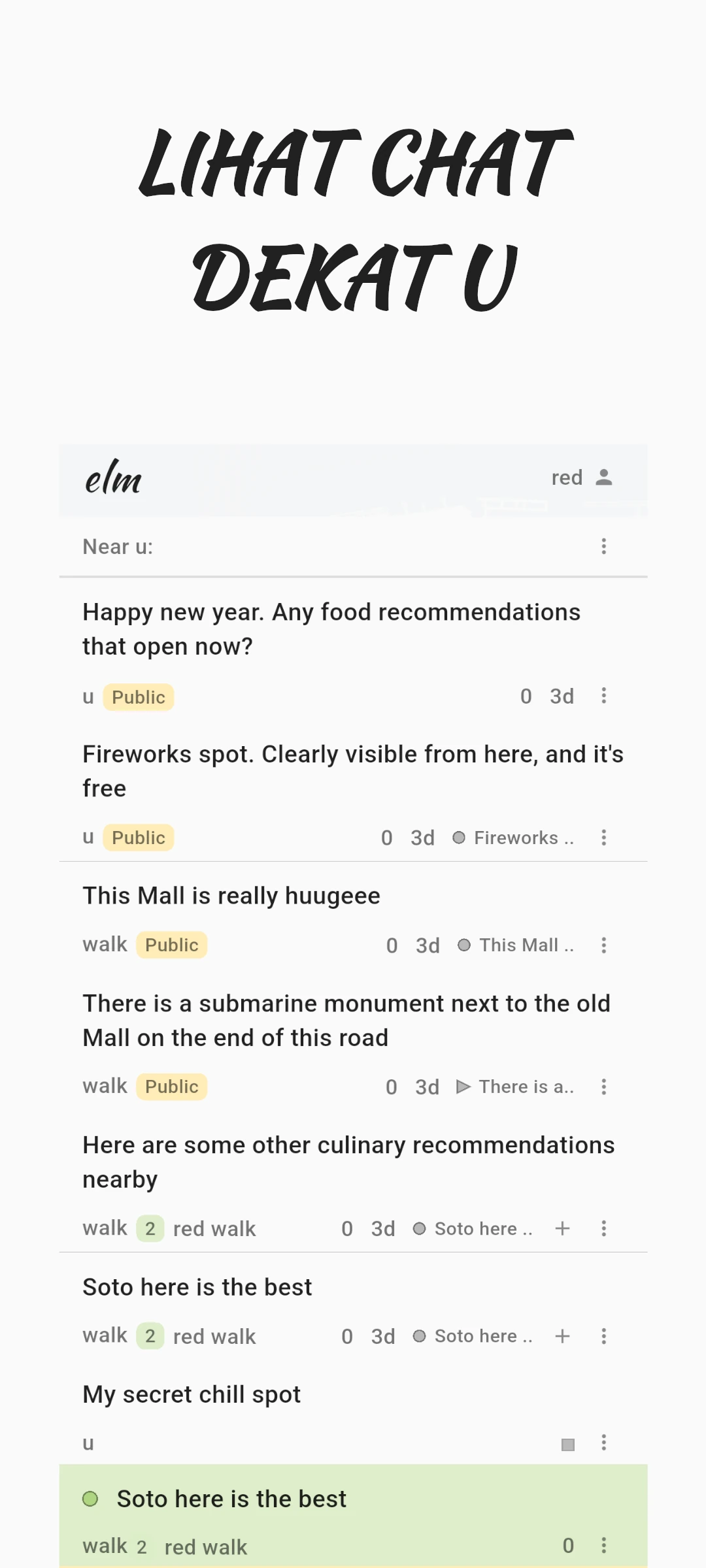 screenshot of chat near u