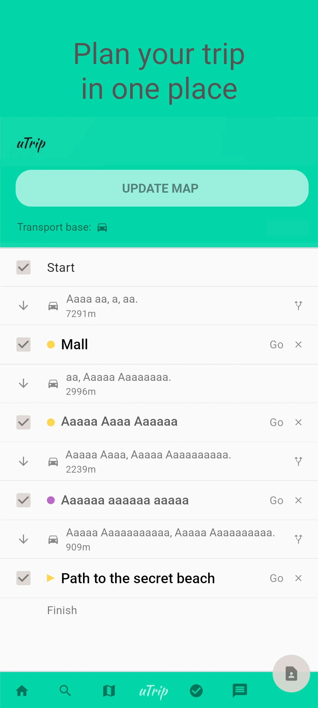 screenshot of uTrip