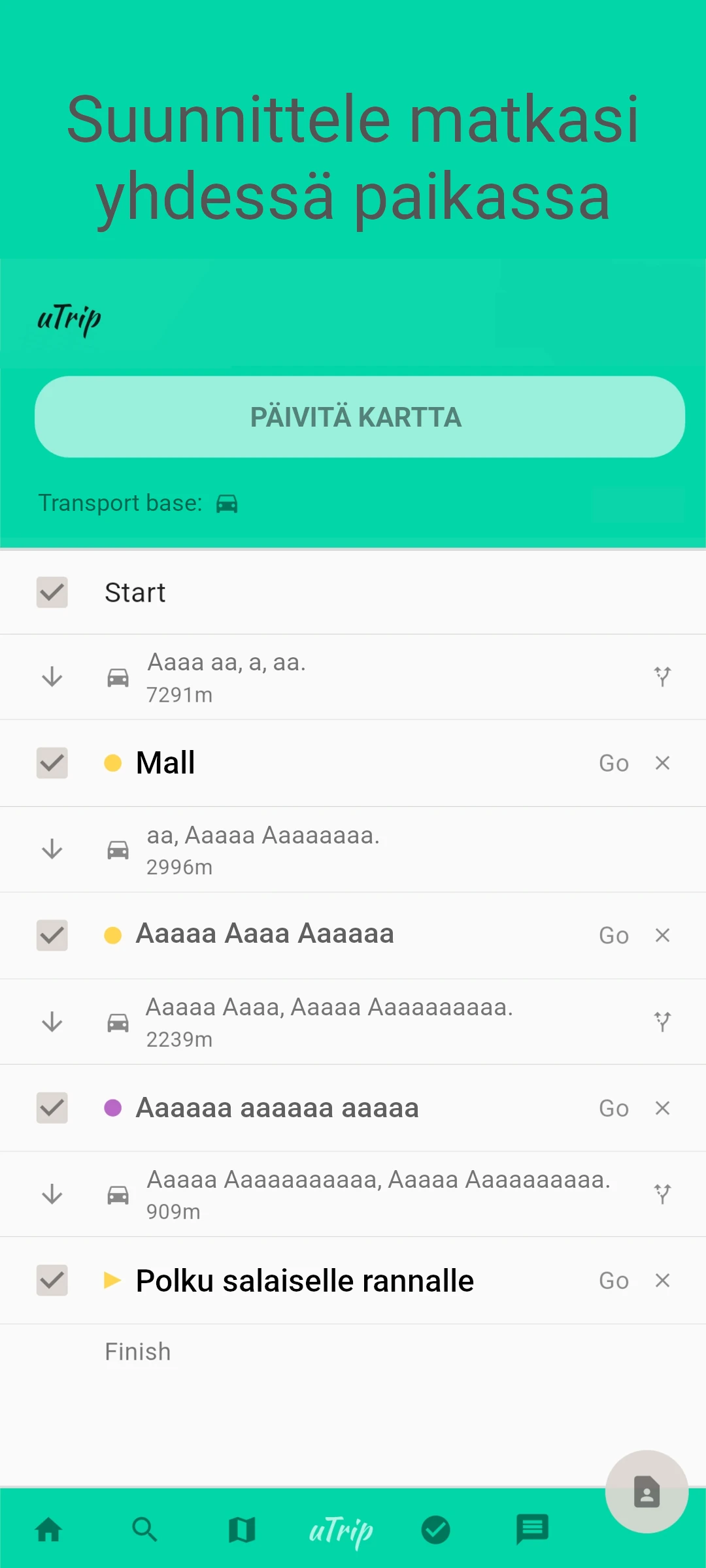 screenshot of uTrip