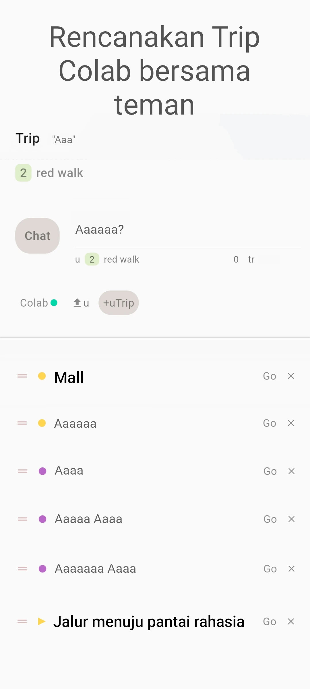 screenshot of trip colab