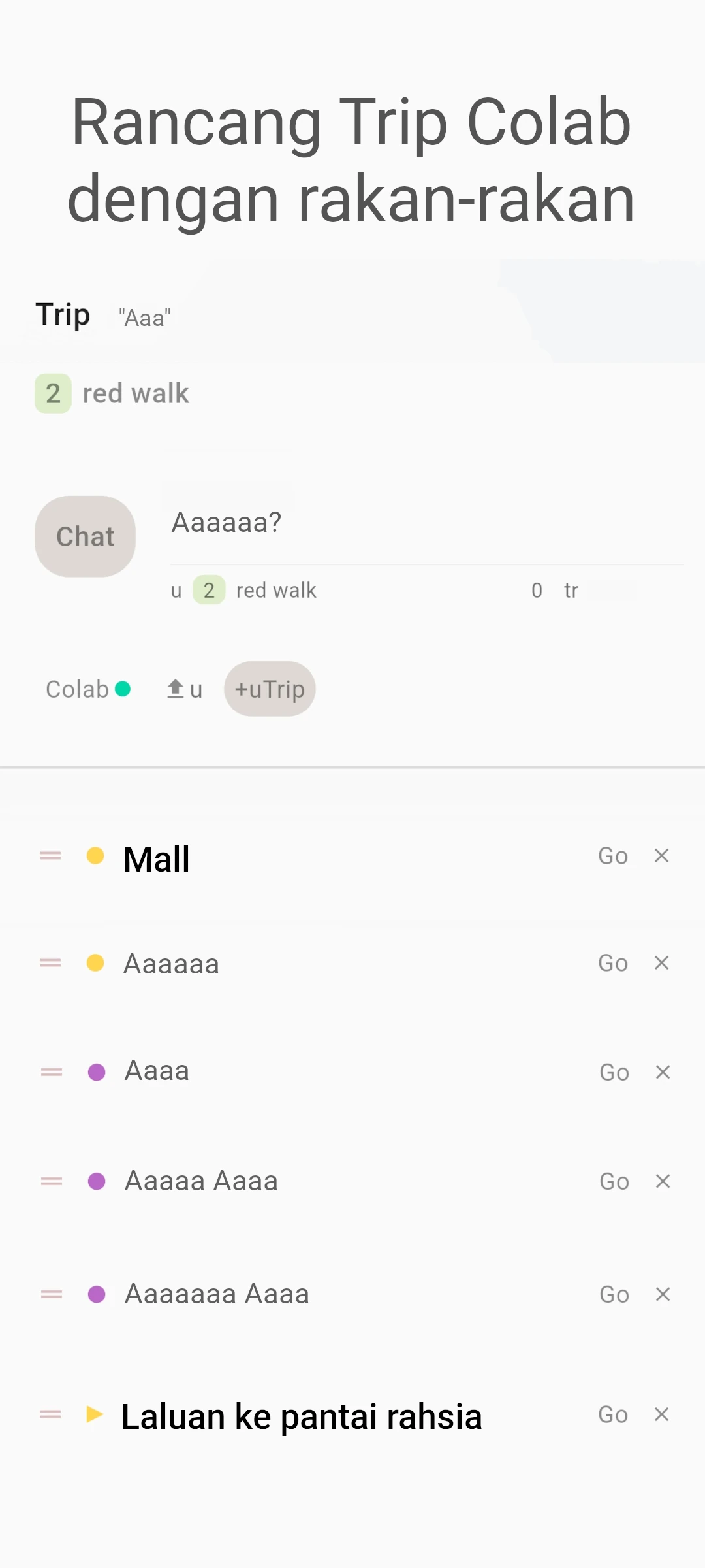 screenshot of trip colab