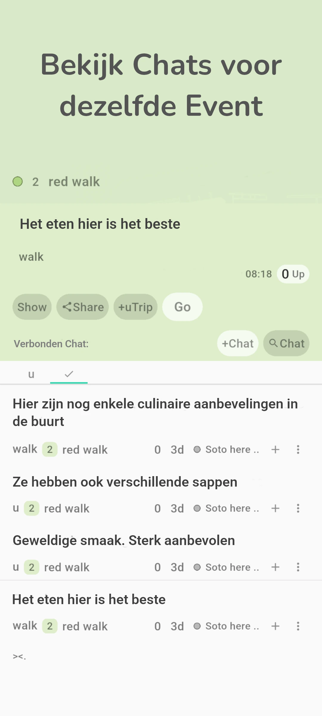 screenshot of chat on event