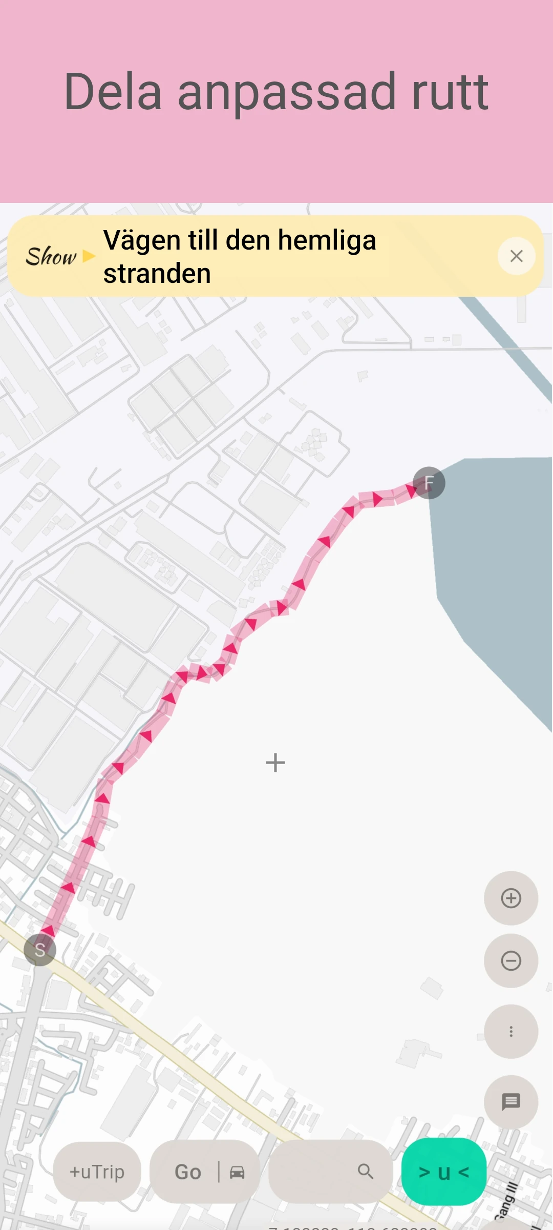 screenshot of route event preview