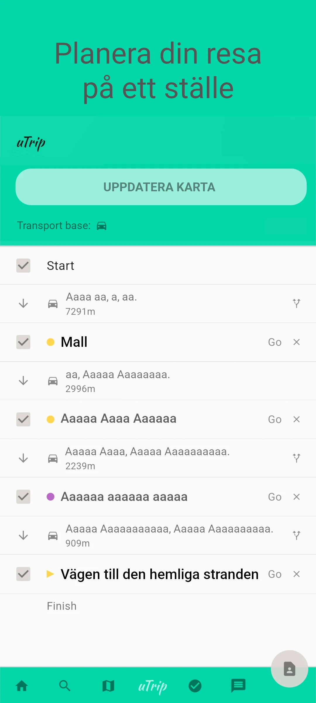screenshot of uTrip
