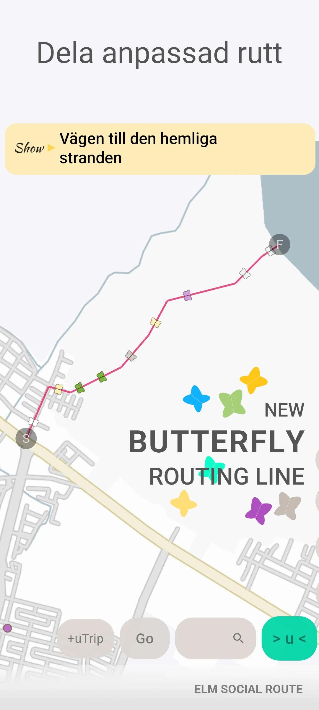 screenshot of route event preview